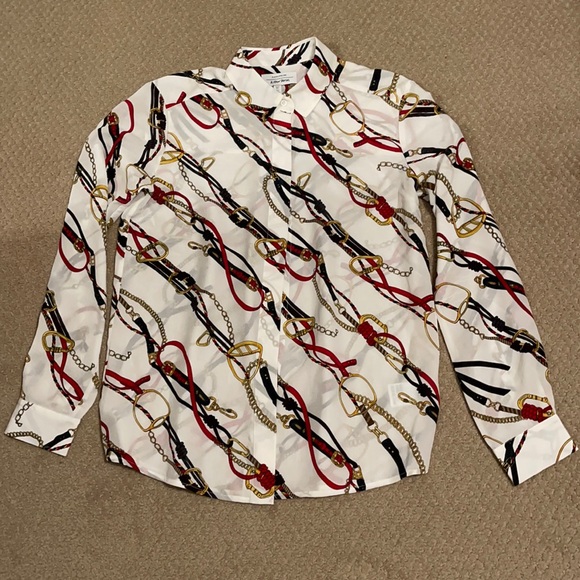 & Other Stories Tops - & other stories equestrian belt silk shirt